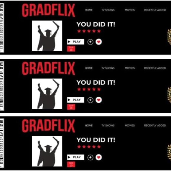 Gradflix Graduation-Themed Custom Water Bottle Labels, Silhouette Design 12pcs - Picture 3 of 4